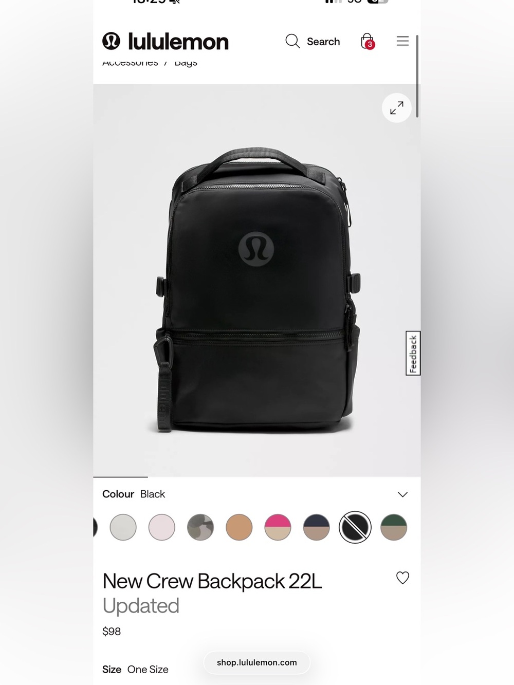 Lululemon New Crew Backpack 22L